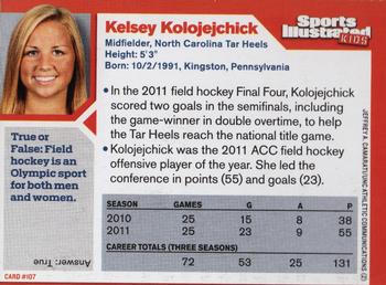 2012 Sports Illustrated for Kids #107 Kelsey Kolojejchick Back