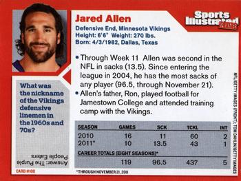 2012 Sports Illustrated for Kids #108 Jared Allen Back