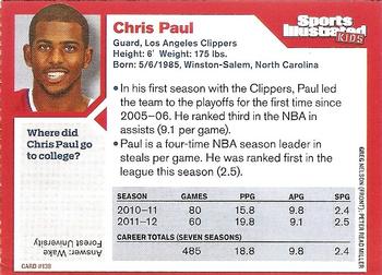 2012 Sports Illustrated for Kids #138 Chris Paul Back