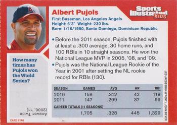 2012 Sports Illustrated for Kids #140 Albert Pujols Back