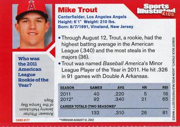 2012 Sports Illustrated for Kids #177 Mike Trout Back
