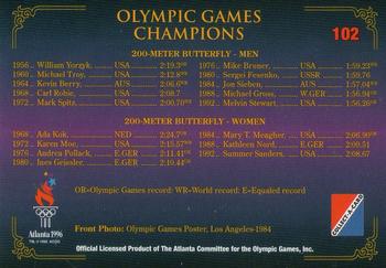 1996 Collect-A-Card Centennial Olympic Games Collection #102 200-Meter Butterfly - Men & Women Back