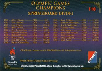 1996 Collect-A-Card Centennial Olympic Games Collection #110 Springboard Diving Back