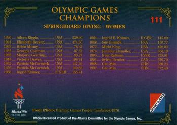 1996 Collect-A-Card Centennial Olympic Games Collection #111 Springboard Diving - Women Back
