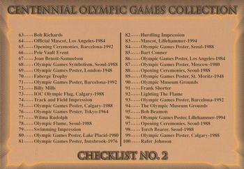 1996 Collect-A-Card Centennial Olympic Games Collection #120 Checklist No. 2 Front