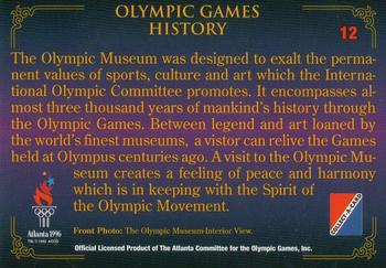 1996 Collect-A-Card Centennial Olympic Games Collection #12 Olympic Games History Back