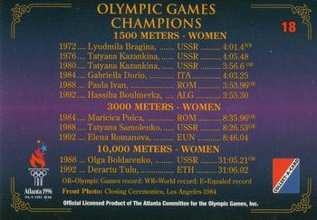1996 Collect-A-Card Centennial Olympic Games Collection #18 1500 Meters - Women Back
