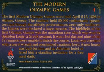 1996 Collect-A-Card Centennial Olympic Games Collection #1 The Modern Olympic Games Back