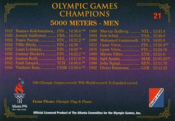 1996 Collect-A-Card Centennial Olympic Games Collection #21 5000 Meters - Men Back