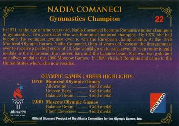 1996 Collect-A-Card Centennial Olympic Games Collection #22 Nadia Comaneci Back