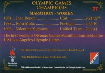 1996 Collect-A-Card Centennial Olympic Games Collection #27 Marathon - Women Back