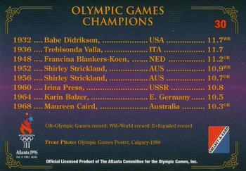 1996 Collect-A-Card Centennial Olympic Games Collection #30 Olympic Games Champions Back