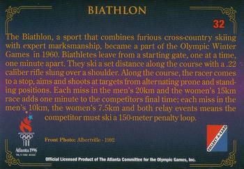 1996 Collect-A-Card Centennial Olympic Games Collection #32 Biathlon Back