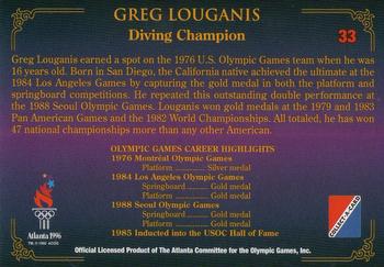 1996 Collect-A-Card Centennial Olympic Games Collection #33 Greg Louganis Back