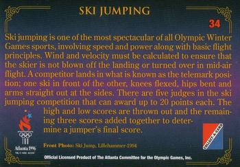 1996 Collect-A-Card Centennial Olympic Games Collection #34 Ski Jumping Back