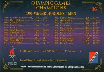 1996 Collect-A-Card Centennial Olympic Games Collection #36 400-Meter Hurdles - Men Back