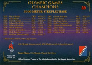 1996 Collect-A-Card Centennial Olympic Games Collection #39 3000-Meter Steeplechase Back