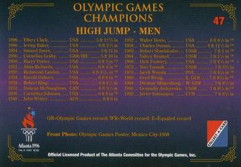 1996 Collect-A-Card Centennial Olympic Games Collection #47 High Jump - Men Back