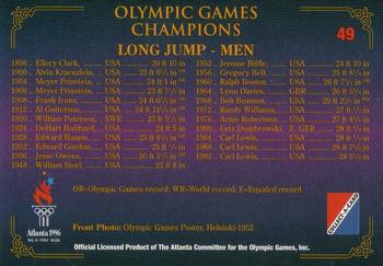 1996 Collect-A-Card Centennial Olympic Games Collection #49 Long Jump - Men Back
