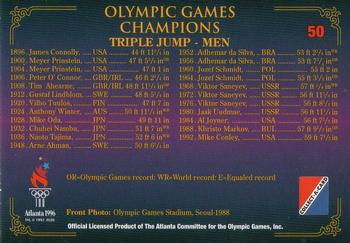 1996 Collect-A-Card Centennial Olympic Games Collection #50 Triple Jump - Men Back