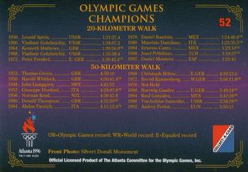 1996 Collect-A-Card Centennial Olympic Games Collection #52 20-, 50-Kilometer Walk Back
