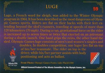 1996 Collect-A-Card Centennial Olympic Games Collection #59 Luge Back