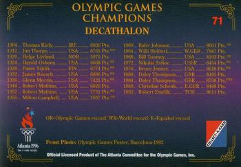 1996 Collect-A-Card Centennial Olympic Games Collection #71 Decathlon Back