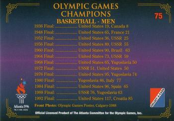 1996 Collect-A-Card Centennial Olympic Games Collection #75 Basketball - Men Back