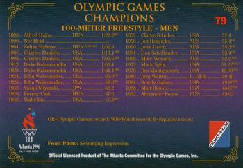 1996 Collect-A-Card Centennial Olympic Games Collection #79 100-Meter Freestyle - Men Back