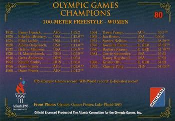 1996 Collect-A-Card Centennial Olympic Games Collection #80 100-Meter Freestyle - Women Back
