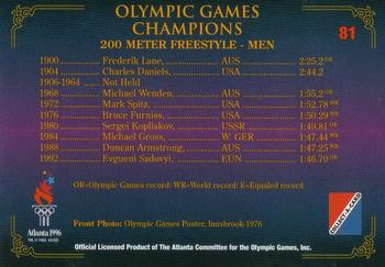 1996 Collect-A-Card Centennial Olympic Games Collection #81 200-Meter Freestyle - Men Back