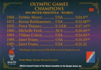 1996 Collect-A-Card Centennial Olympic Games Collection #90 800-Meter Freestyle - Women Back