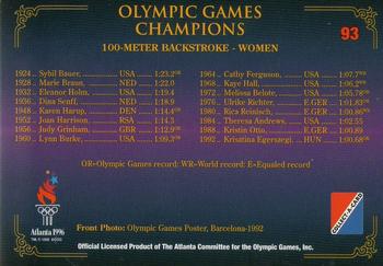 1996 Collect-A-Card Centennial Olympic Games Collection #93 100-Meter Backstroke - Women Back