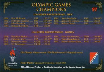 1996 Collect-A-Card Centennial Olympic Games Collection #97 100-Meter Breaststroke - Men & Women Back