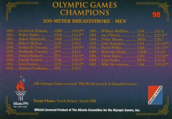 1996 Collect-A-Card Centennial Olympic Games Collection #98 200-Meter Breaststroke - Men Back