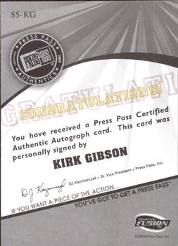 2009 Press Pass Fusion - Autographs Gold #SS-KG Kirk Gibson Back