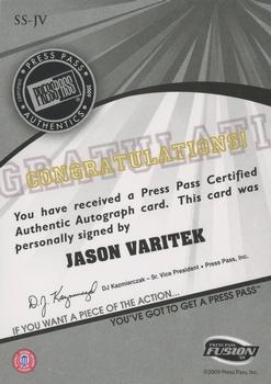2009 Press Pass Fusion - Autographs Green #SS-JV Jason Varitek Back