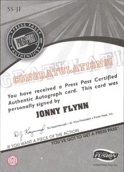 2009 Press Pass Fusion - Autographs Onyx #SS-JF Jonny Flynn Back