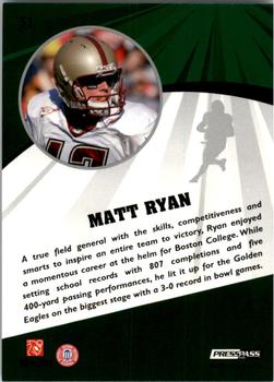 2009 Press Pass Fusion - Bronze #51 Matt Ryan Back