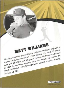 2009 Press Pass Fusion - Gold #9 Matt Williams Back