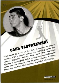 2009 Press Pass Fusion - Gold #10 Carl Yastrzemski Back