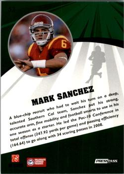 2009 Press Pass Fusion - Gold #52 Mark Sanchez Back