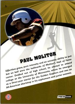 2009 Press Pass Fusion - Green #6 Paul Molitor Back