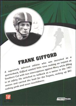 2009 Press Pass Fusion - Green #43 Frank Gifford Back