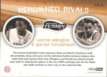 2009 Press Pass Fusion - Renowned Rivals #RR-8 Wayne Ellington / Gerald Henderson Back