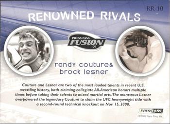 2009 Press Pass Fusion - Renowned Rivals #RR-10 Randy Couture / Brock Lesnar Back