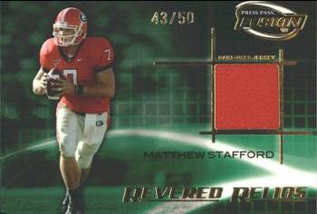 2009 Press Pass Fusion - Revered Relics Gold #RR-MS Matthew Stafford Front