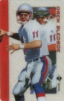 1996 Classic Assets - Crystal Phone Cards $5 #2 Drew Bledsoe Front