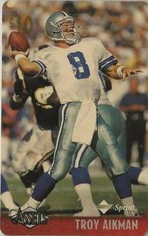 1996 Classic Assets - Phone Cards $10 #1 Troy Aikman Front