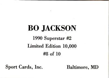 1990 Sport Cards Superstar #2 (unlicensed) #8 Bo Jackson Back